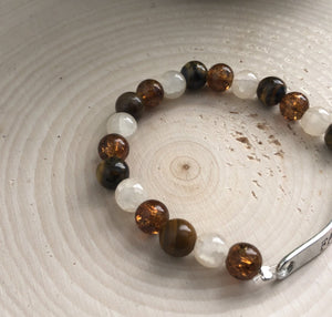 Mixed Tiger and Crackle Stretch Bead Bracelet